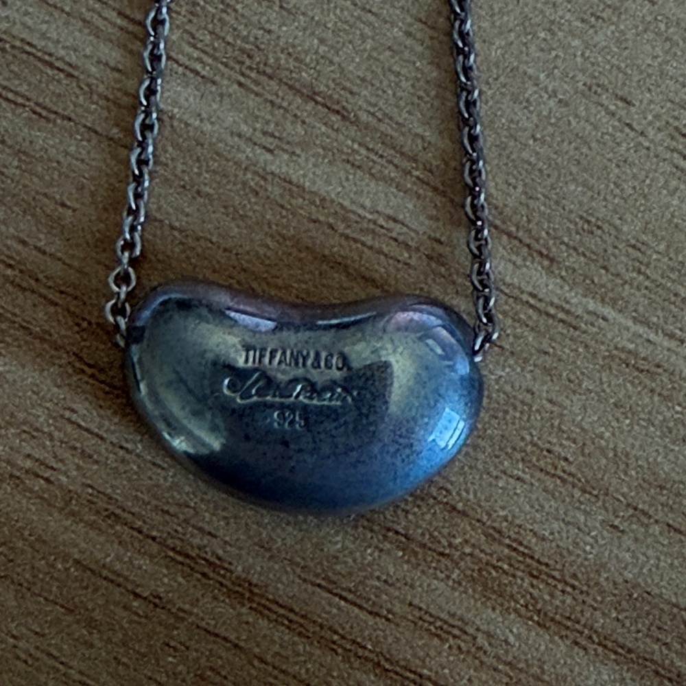 Tiffany & Co. Silver Bean Pendant Necklace